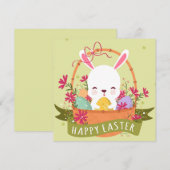 Niedlich Ostern Einladung (Vorne/Hinten)