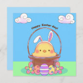 Niedlich Ostern Einladung (Vorne/Hinten)