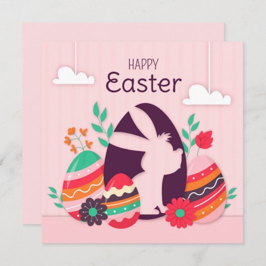 Niedlich Ostern Feiertagskarte (Vorne/Hinten)