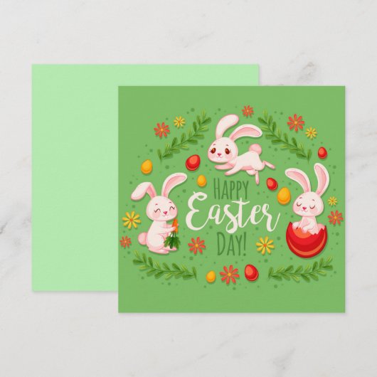 Niedlich Ostern Feiertagskarte (Vorne/Hinten)