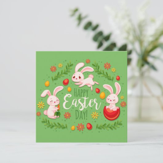 Niedlich Ostern Feiertagskarte (Stehend Vorderseite)