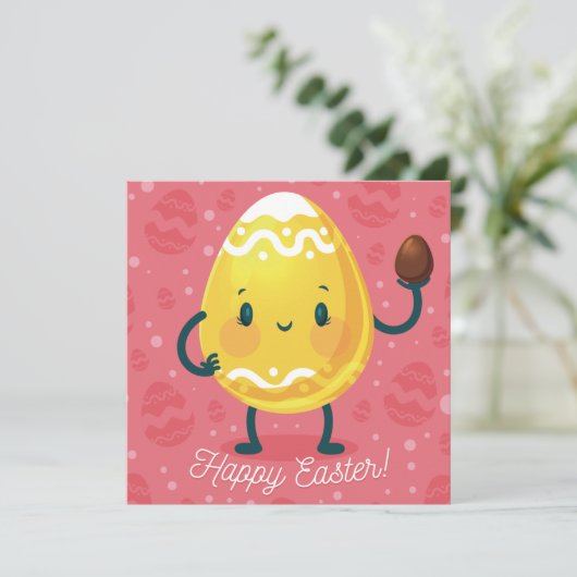 Niedlich Ostern Feiertagskarte (Stehend Vorderseite)