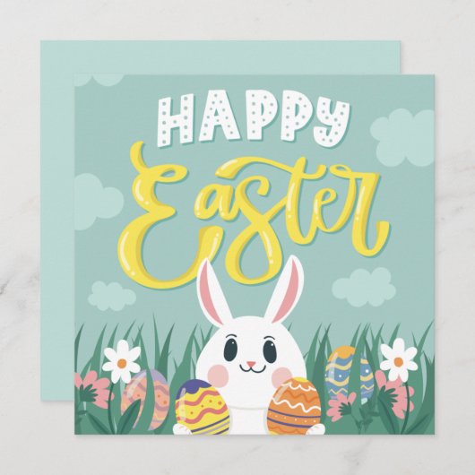 Niedlich Ostern Feiertagskarte (Vorne/Hinten)