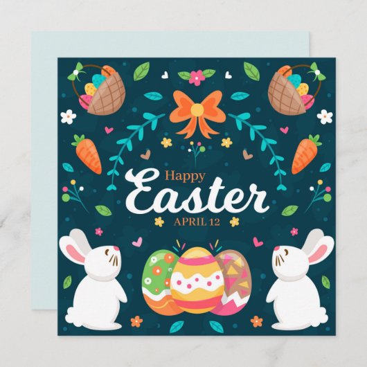 Niedlich Ostern Feiertagskarte (Vorne/Hinten)