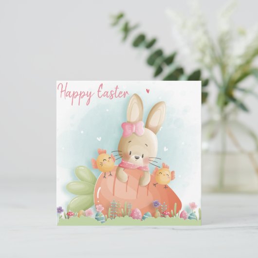 Niedlich Ostern Feiertagskarte (Stehend Vorderseite)