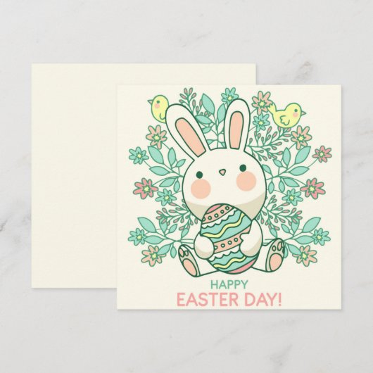 Niedlich Ostern Feiertagskarte (Vorne/Hinten)