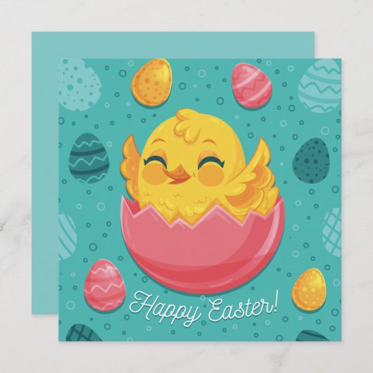 Niedlich Ostern Feiertagskarte (Vorne/Hinten)