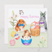 Niedlich Ostern Feiertagskarte (Vorne/Hinten)