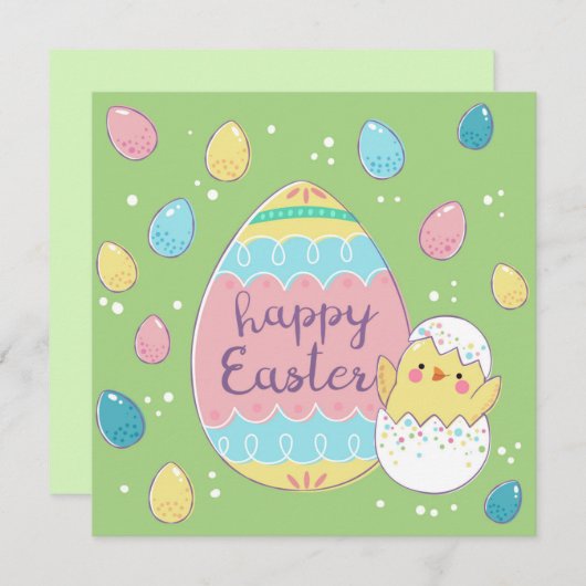 Niedlich Ostern Feiertagskarte (Vorne/Hinten)