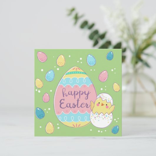 Niedlich Ostern Feiertagskarte (Stehend Vorderseite)