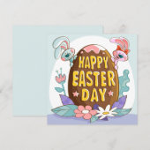 Niedlich Ostern Feiertagskarte (Vorne/Hinten)