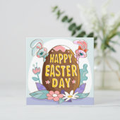 Niedlich Ostern Feiertagskarte (Stehend Vorderseite)