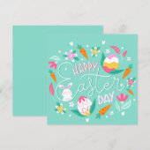Niedlich Ostern Feiertagskarte (Vorne/Hinten)