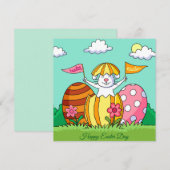 Niedlich Ostern Feiertagskarte (Vorne/Hinten)