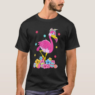 Niedlich Ostern Flamingo Bunny Eggs Blume Frühjahr T-Shirt