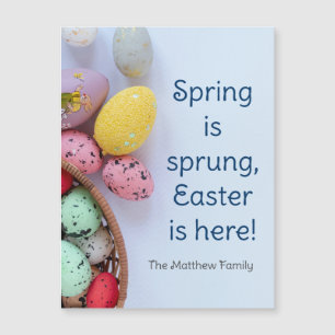 niedlich, Ostern ist hier, Familie Happy Oaster Magnetkarte