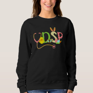 Niedlich Ostern Krankenschwester Rn Dsp Bunny Ears Sweatshirt