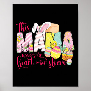 Niedlich Ostern Mama Bunny Floral Muttertag Frühli Poster