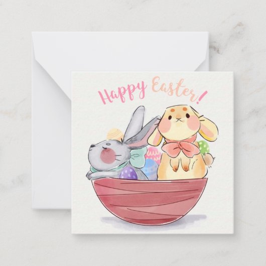 Niedlich Ostern Mitteilungskarte (Vorderseite)