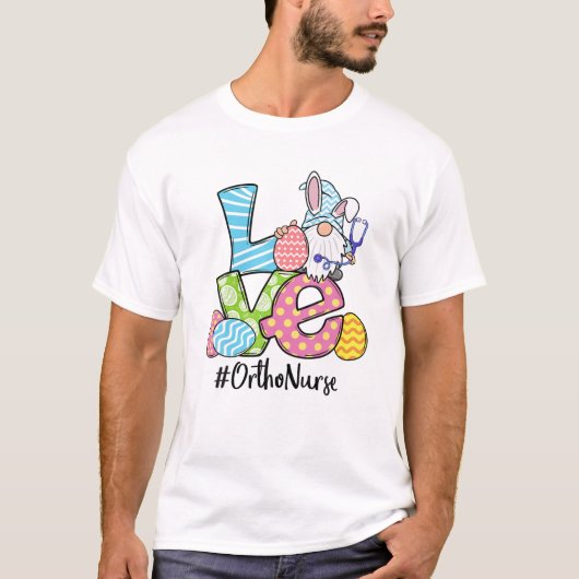 Niedlich Ostern Ortho Nurse Bunny Ears Happy Oster T-Shirt (Vorderseite)