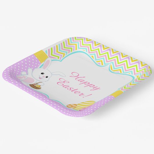 Niedlich Ostern Osterhase Eizelljagd Pappteller (Gewinkelt)