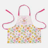 Niedlich Ostern Pink Bunny Garden Eggen Muster Kin Schürze (Vorderseite)