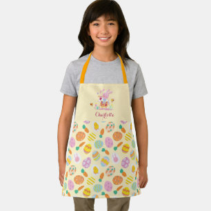 Niedlich Ostern Pink Bunny Garden Ei Jagen Kinder  Schürze