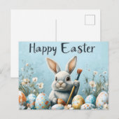Niedlich Ostern Sonnenanbeter: Springtime Art Feiertagspostkarte (Vorne/Hinten)