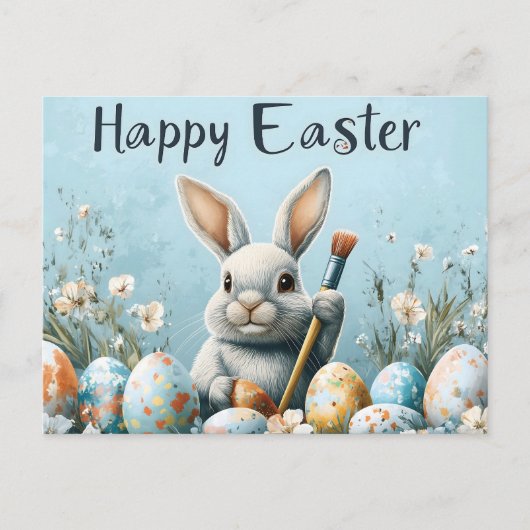 Niedlich Ostern Sonnenanbeter: Springtime Art Feiertagspostkarte (Vorderseite)