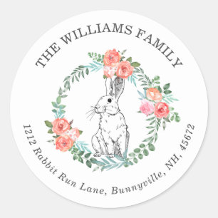 Niedlich Ostern Sonnige Blume Wreath Runder Aufkleber