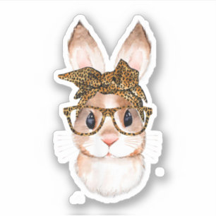 Niedlich Ostern Sonnige Mama Osterleopard Jahr des Aufkleber