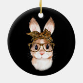 Niedlich Ostern Sonnige Mama Osterleopard Jahr des Keramik Ornament (Hinten)