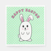 Niedlich Ostern Sonniger Cartoon Rosa Weißes Minzg Serviette (Vorderseite)