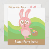 Niedlich Ostern Sonniger Korb von Eiern Einladung (Vorne/Hinten)
