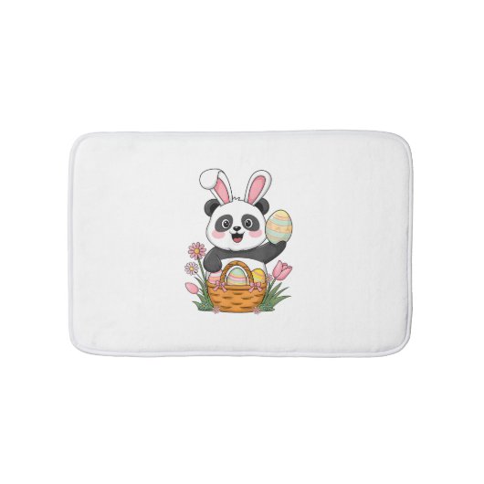Niedlich Osterpanda Bunny Rabbit Ostereier Korb P Badematte (Vorderseite)