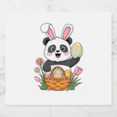 Niedlich Osterpanda Bunny Rabbit Ostereier Korb P Schaumweinetikett (Einzelnes Label)