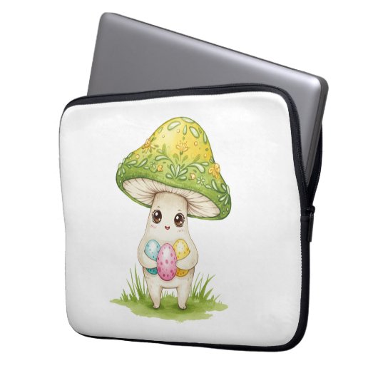 Niedlich-Osterpilz Laptopschutzhülle (Vorderseite Links)