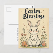 Niedlich Ostersegnung Bunny Postkarte (Vorne/Hinten)