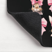Niedlich Ostersonnengesicht Coquette Bow Osterfeie Mousepad (Ecke)