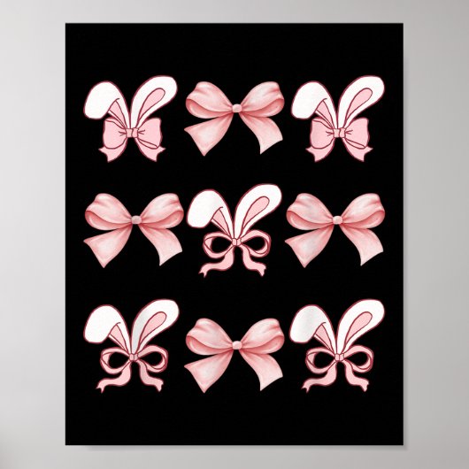 Niedlich Ostersonnengesicht Coquette Bow Osterfeie Poster (Vorne)