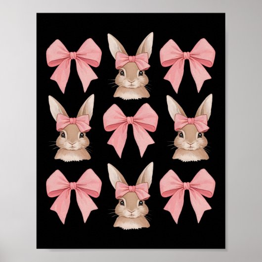 Niedlich Ostersonnengesicht Coquette Bow Osterfeie Poster (Vorne)