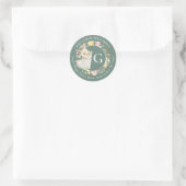 Niedlich Ostersonnenmonogramm Runder Aufkleber (Tasche)