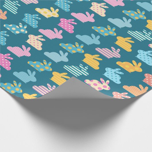 Niedlich Ostersonnenmuster Blau Geschenkpapier (Ecke)