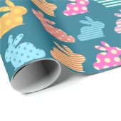 Niedlich Ostersonnenmuster Blau Geschenkpapier (Rolleneckpunkt)