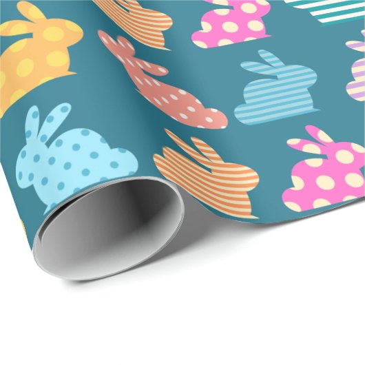 Niedlich Ostersonnenmuster Blau Geschenkpapier (Rolleneckpunkt)