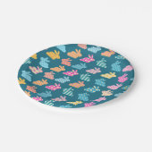 Niedlich Ostersonnenmuster Blau Pappteller (Schrägansicht)