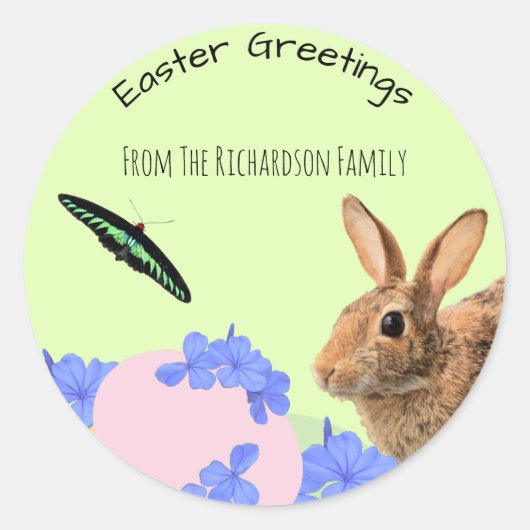 Niedlich Ostersonnige Frühlingsflora Gastgeschenke Runder Aufkleber (Vorderseite)