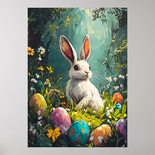 Niedlich Ostersonnige Malerei Poster (Vorne)