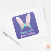 Niedlich Ostersonnige Ohren Maßgeschneiderte Lila Quadratischer Aufkleber (Umschlag)