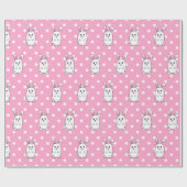 Niedlich Ostersonnige Pink-Kaninchen-Cartoon Kinde Geschenkpapier (Flach)